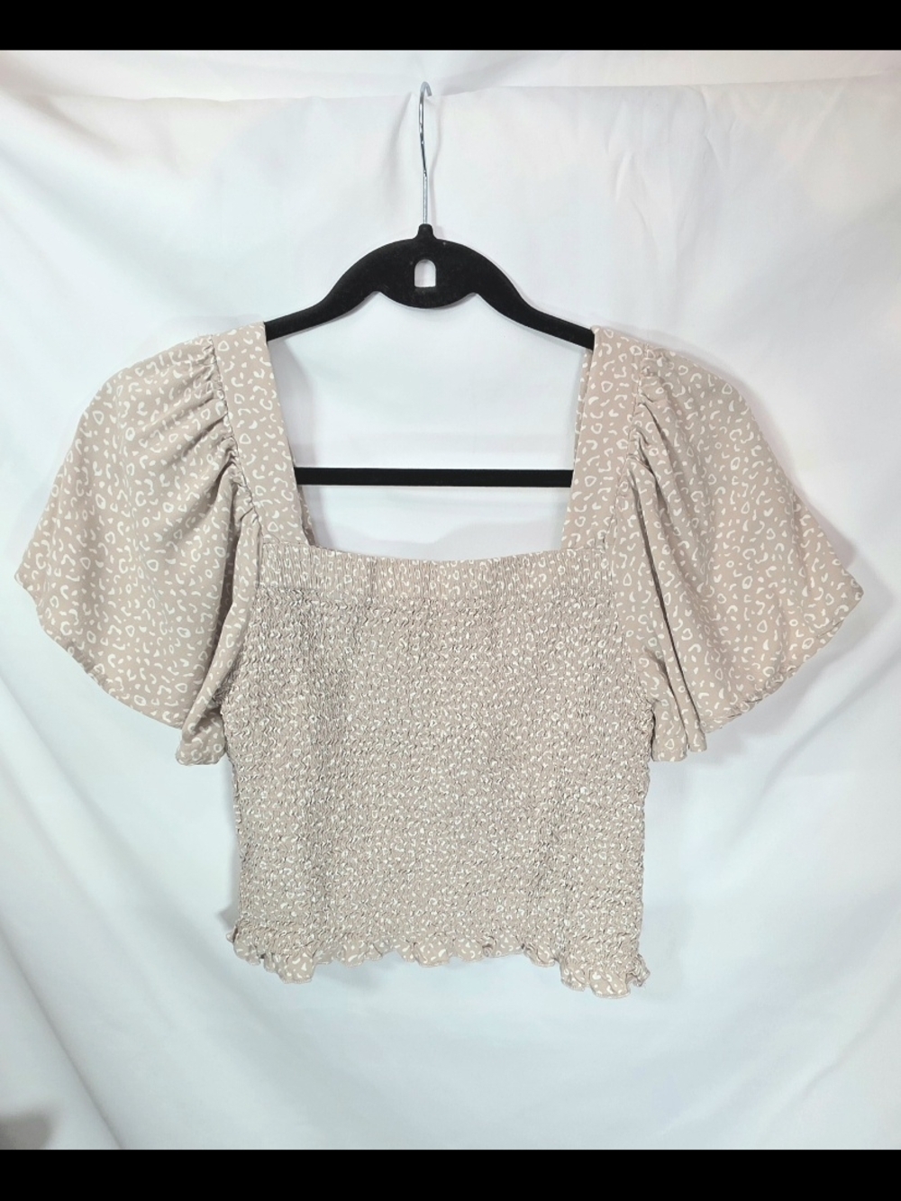 Jopna Bohemian Cropped Cottagecore Girlhoodcore Flutter Sleeve Blouse Size M